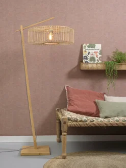 Good&Mojo Vloerlamp Bromo bamboe S naturel – kap Ø 40 naturel