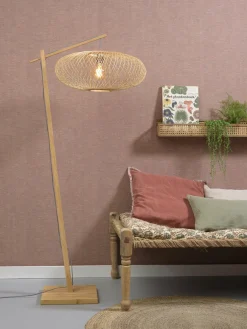 Good&Mojo Vloerlamp Cango bamboe naturel S 176 cm kap Ø 60 naturel New