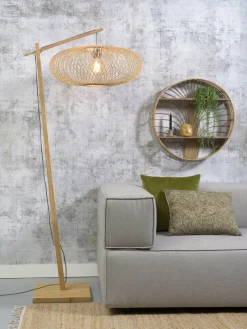 Good&Mojo Vloerlamp Cango bamboe naturel S 176 cm kap Ø 60 naturel New