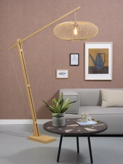 Good&Mojo Vloerlamp Cango bamboe naturel L 207cm kap Ø 60 naturel Clearance