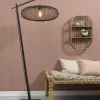 Good&Mojo Vloerlamp Cango bamboe zwart S 176 cm kap Ø 60 zwart Hot