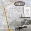 Good&Mojo Vloerlamp Cango bamboe naturel L 207cm kap Ø 60 zwart