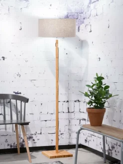 Good&Mojo Vloerlamp Fuji bamboe eco linnen donker Best