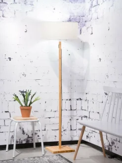 Good&Mojo Vloerlamp Fuji bamboe eco linnen licht Discount
