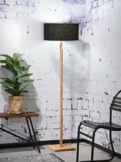 Good&Mojo Vloerlamp Fuji bamboe eco linnen zwart