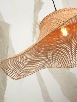 Good&Mojo Vloerlamp Ibiza L white met naturel kap Hot