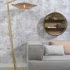 Good&Mojo Vloerlamp Kalimantan bamboe nat.h.176cm/kap horiz.60x15cm zw/nat.