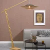 Good&Mojo Vloerlamp Kalimantan bamboe h.207cm/kap horiz.60x15cm zw/nat. Discount