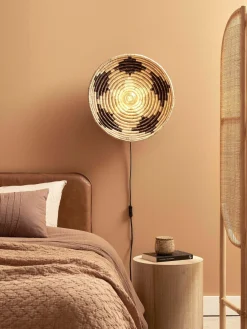 Good&Mojo Wandlamp Andros dia. 45cm zwart/naturel/wit Outlet