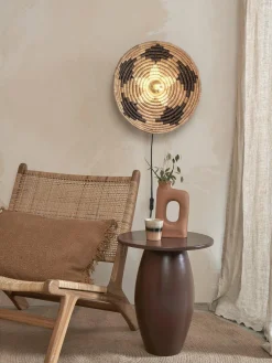 Good&Mojo Wandlamp Andros dia. 45cm zwart/naturel/wit Outlet