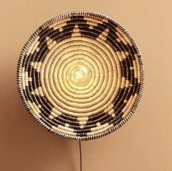 Good&Mojo Wandlamp Andros dia. 45cm zwart/naturel New