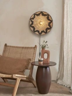Good&Mojo Wandlamp Andros dia. 45cm zwart/naturel New