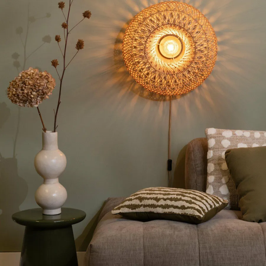 Good&Mojo Wandlamp Arizona bamboe ø50x23cm naturel S