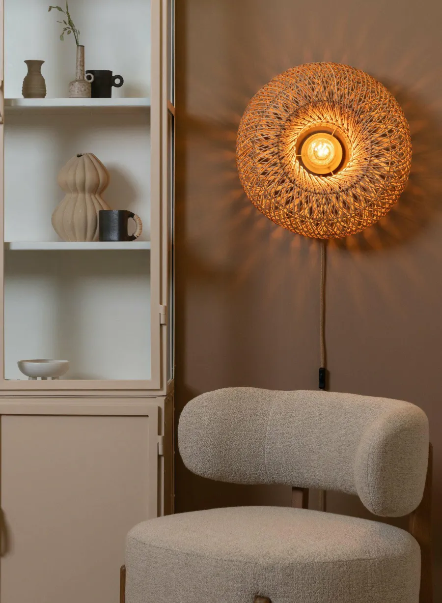 Good&Mojo Wandlamp Arizona bamboe ø50x23cm naturel S