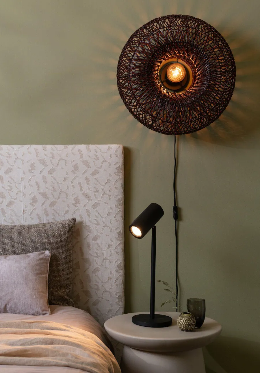 Good&Mojo Wandlamp Arizona bamboe ø50x23cm burgundy S Outlet