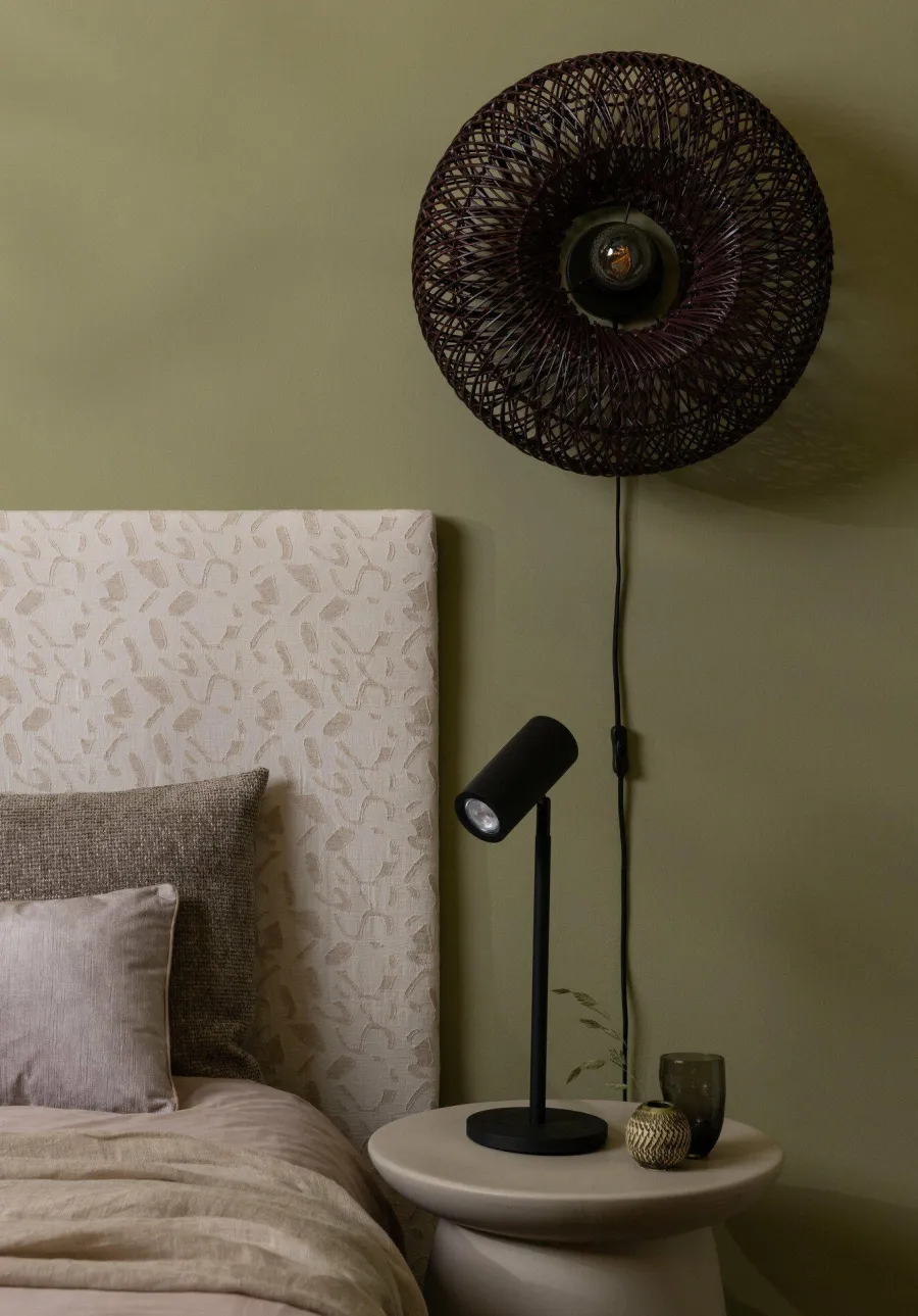 Good&Mojo Wandlamp Arizona bamboe ø50x23cm burgundy S Outlet