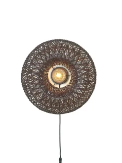 Good&Mojo Wandlamp Arizona bamboe ø50x23cm burgundy S Outlet
