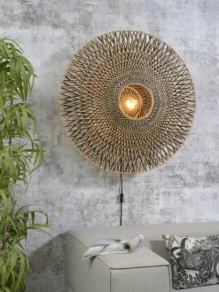 Good&Mojo Wandlamp Bali bamboe 87 x 20 cm zwart/naturel L Hot