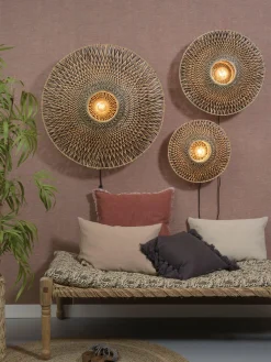 Good&Mojo Wandlamp Bali bamboe 60 x 15 cm zwart/naturel M New