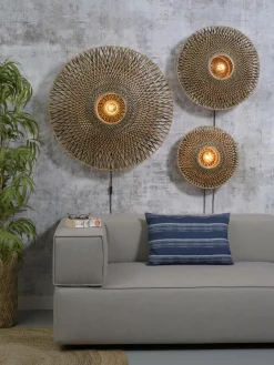 Good&Mojo Wandlamp Bali bamboe 60 x 15 cm zwart/naturel M New