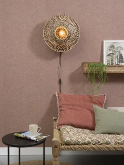 Good&Mojo Wandlamp Bali bamboe 44 x 12 cm zwart/naturel S New