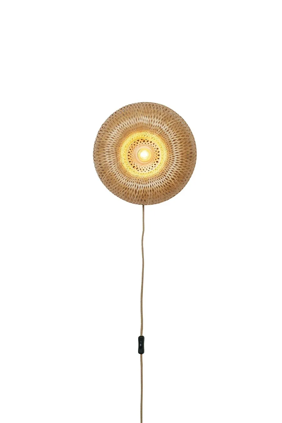 Good&Mojo Wandlamp Barbados bamboe ø35xh.15cm naturel New