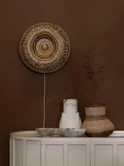 Good&Mojo Wandlamp Barbados bamboe ø35xh.15cm naturel/bruin Discount