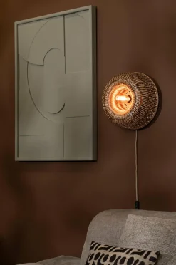 Good&Mojo Wandlamp Barbados bamboe ø35xh.15cm naturel/bruin Discount