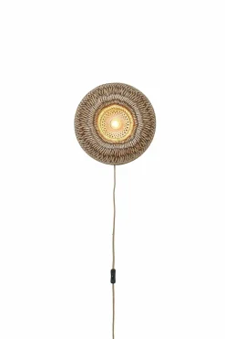 Good&Mojo Wandlamp Barbados bamboe ø35xh.15cm naturel/bruin Discount