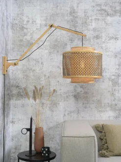 Good&Mojo Wandlamp Bhutan bamboe naturel Ø 40 zwart naturel L Online