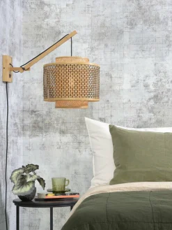 Good&Mojo Wandlamp Bhutan bamboe naturel Ø 40 zwart naturel S Best
