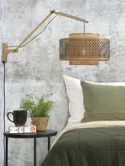 Good&Mojo Wandlamp Bhutan bamboe naturel Ø 50 zwart naturel L Clearance