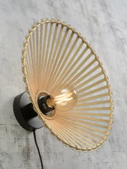 Good&Mojo Wandlamp Bromo bamboe asymm. Ø 50 naturel M
