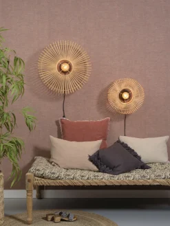 Good&Mojo Wandlamp Bromo bamboe Ø 60 naturel L