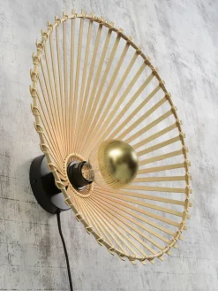 Good&Mojo Wandlamp Bromo bamboe asymm. Ø 40 naturel S Clearance