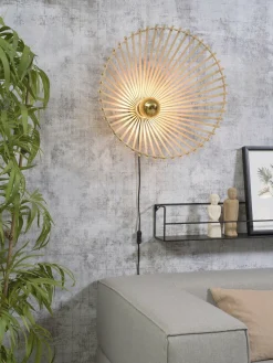Good&Mojo Wandlamp Bromo bamboe asymm. Ø 60 naturel L Sale