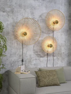 Good&Mojo Wandlamp Bromo bamboe asymm. Ø 60 naturel L Sale
