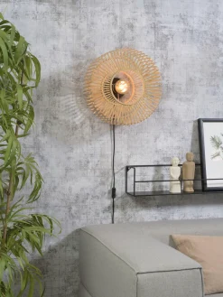 Good&Mojo Wandlamp Bromo bamboe Ø 40 naturel S Online