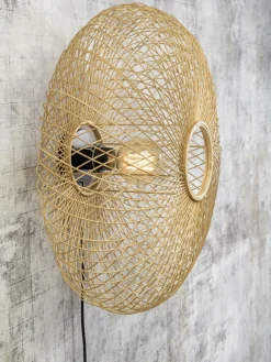 Good&Mojo Wandlamp Cango bamboe ellips dia.60x25cm naturel New