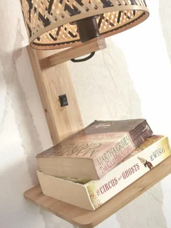 Good&Mojo Wandlamp Java met plank naturel zwart Hot