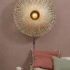 Good&Mojo Wandlamp Kalimantan bamboe plat Ø87 L