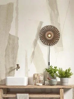 Good&Mojo Wandlamp Kalimantan XS 30cm zwart naturel New