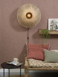 Good&Mojo Wandlamp Kalimantan bamboe plat Ø60 M