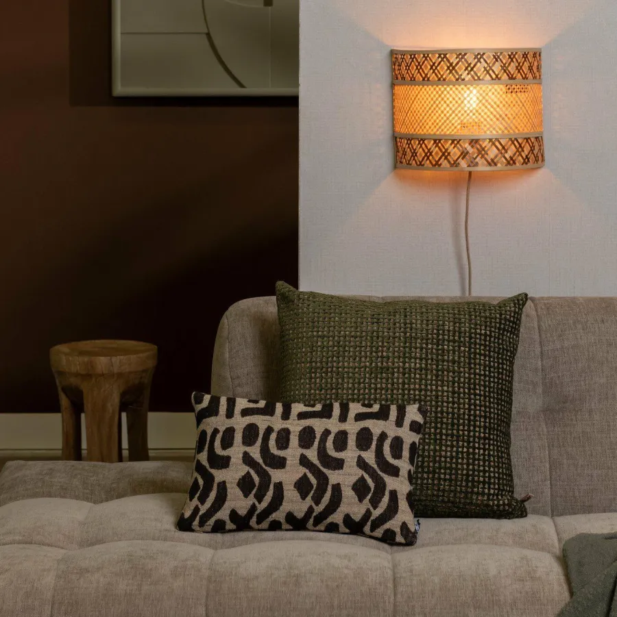 Good&Mojo Wandlamp Langkawi bamboe/kap 32x1x6x25cm nat/br. Sale