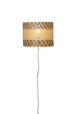 Good&Mojo Wandlamp Langkawi bamboe/kap 32x1x6x25cm nat/br. Sale