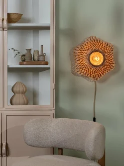 Good&Mojo Wandlamp Madura bamboe ø44x12cm naturel bruin S Sale