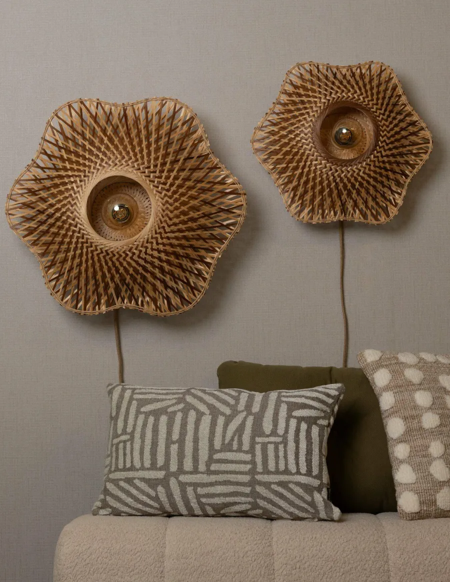 Good&Mojo Wandlamp Madura bamboe ø44x12cm naturel bruin S Sale