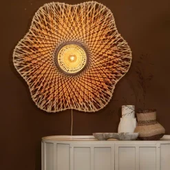 Good&Mojo Wandlamp Madura bamboe ø87x20cm naturel bruin L Outlet