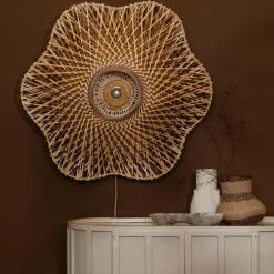 Good&Mojo Wandlamp Madura bamboe ø87x20cm naturel bruin L Outlet