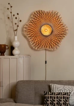 Good&Mojo Wandlamp Madura bamboe ø87x20cm naturel bruin L Outlet